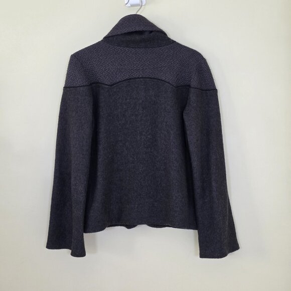 Annie 50 Cardigan Womens XL Gray Shawl Collar LS Burrons Wool Blend Retro Look - Picture 2 of 16